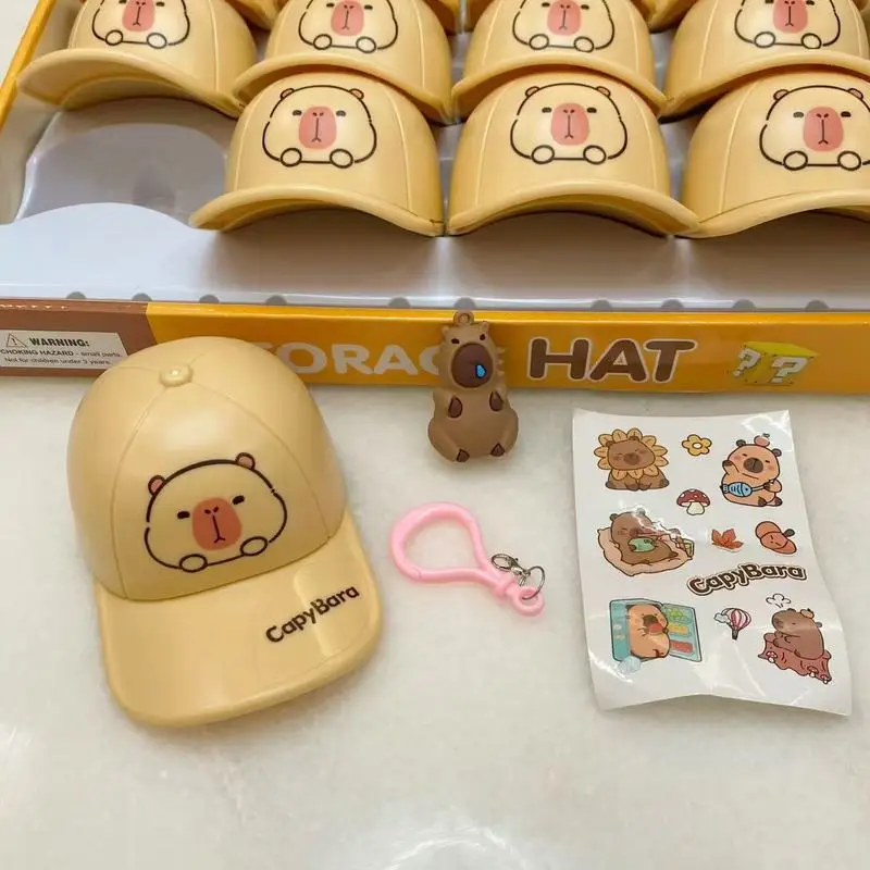 New Trendy Capibala Figurine Blind Box Mysterious Surprise Creative Hat Storage Key Clip Capybara Figurine Backpack Pendant