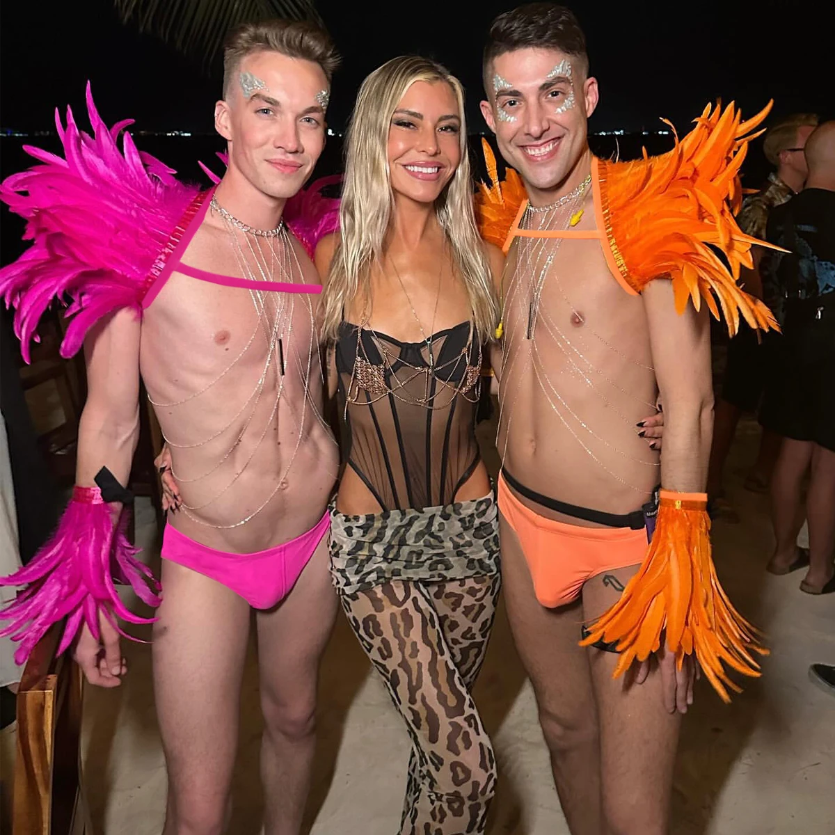 

AVELINE Sexy Feather Clothing Luxury Men's Intimate Underwear Pornographic Accessories Pornographic Party Clothing 3-Piece Set