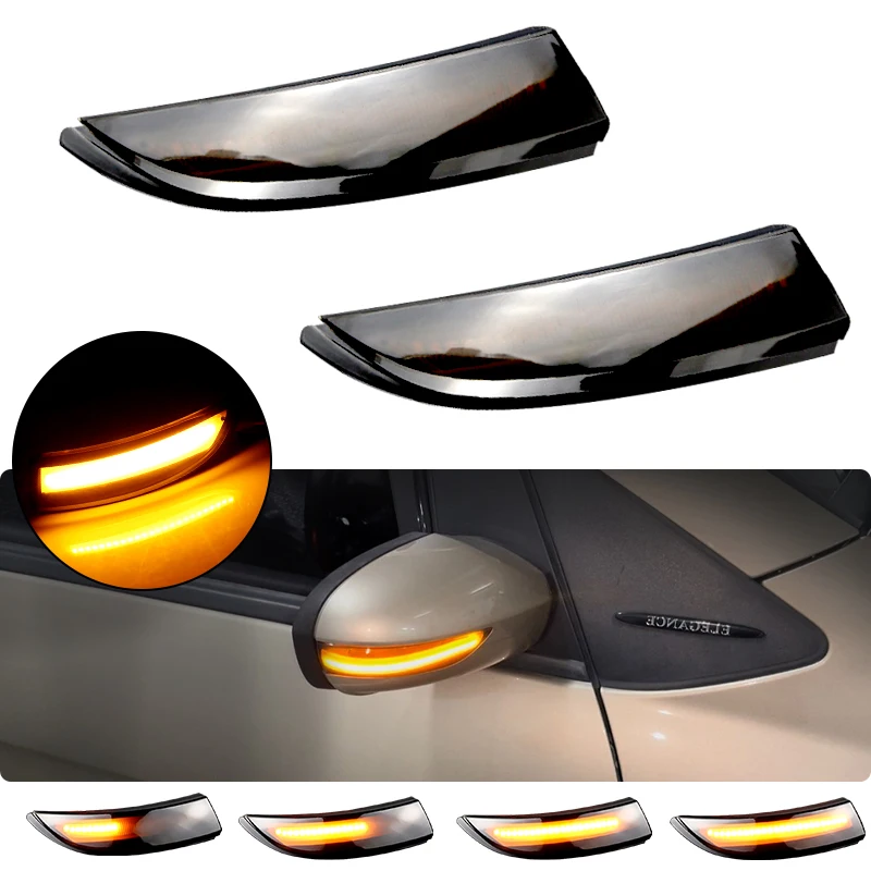 Lente ahumada señal de giro dinámica LED espejo retrovisor indicador intermitente luz repetidora para Ford Fiesta Mk7 2008-2017 para Ford b-max
