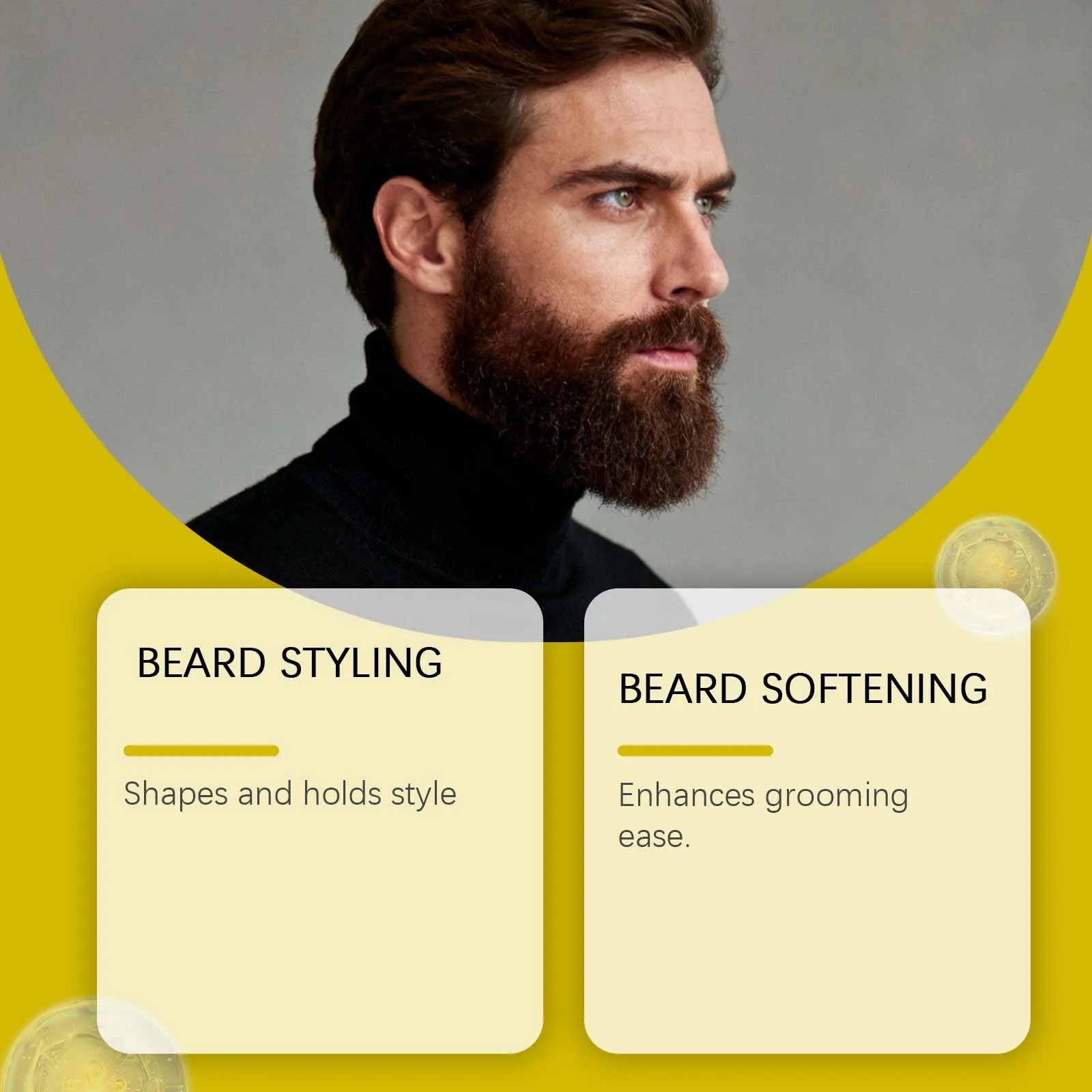 Balsem Perawatan Jenggot East Moon Man, Melembutkan Tahan Lama, Tidak Mengiritasi, Mengontrol Minyak, Meningkatkan Kemulusan, Menawan, Krim Perawatan Pertumbuhan Jenggot