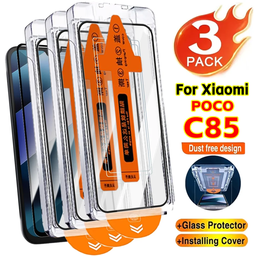 

3-1 шт. для Xiaomi Poco C85: Защитное стекло (прозрачное и с функцией конфиденциальности), антишпионская защитная пленка, легко устанавливается, без пыли