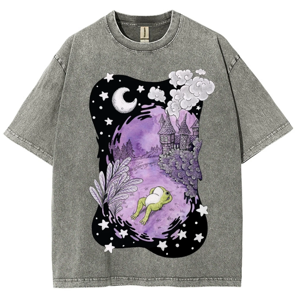 Cute Frog T-Shirt Women's Graphic Clothing Sales Unisex Oversized  y2k Clothes Shirts Women's Streetwear Shirt Vintage 90s Shirt