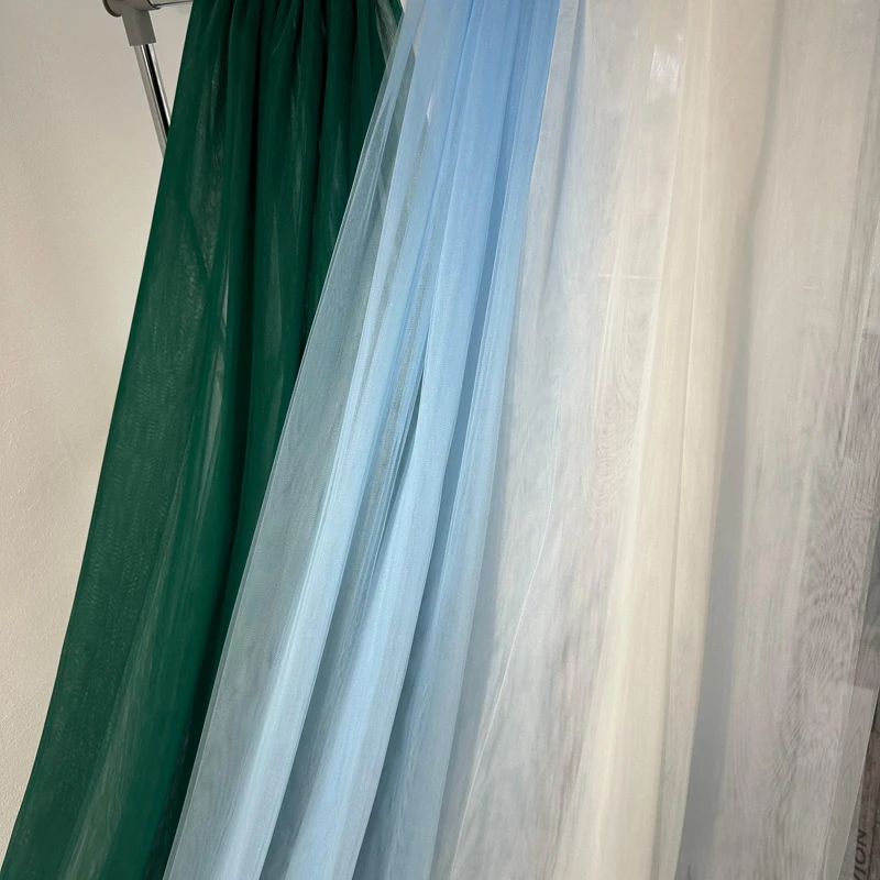 Soft Tulle Gauze Fabrics Wedding Celebration Curtain Clothing White Blue Green Mesh Layout Chair Back Yarn Encryption Veil