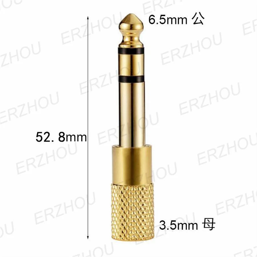 10PCS Hifi 1/4 Inch 6.35mm Male to 3.5mm Female Stereo Headphone Audio Adapter Amplifier Mixer Guitar 6.35 to 3.5 Converter