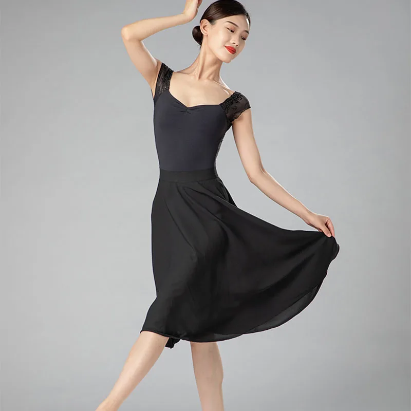 Ballet Dance Skirt Female Rear tether strap Band One Piece Ballet Skirt Classical Modern Adult Practice Skirt Ballet Lyric Skirt