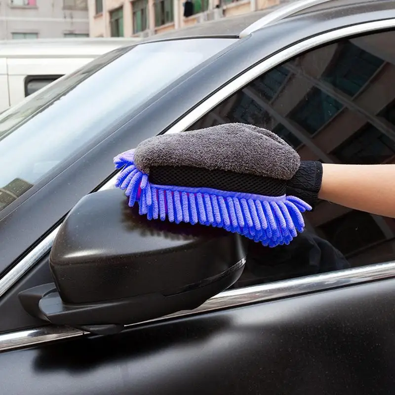 

Car Wash Mitt Ultra Absorbent Auto Wash Sponge Glove Scratch Free Microfiber Auto Detailing Supplies For Cars Trucks SUVs Boats