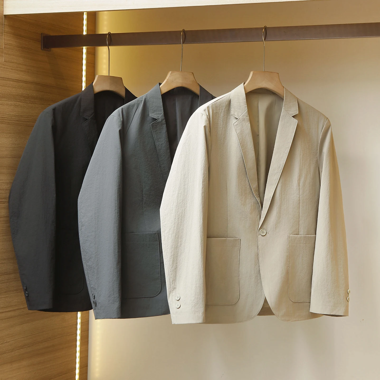 

Мужской легкий модный весенний пиджак Ele Gentleman Sle с отложным воротником, однобортный, повседневный, однотонный