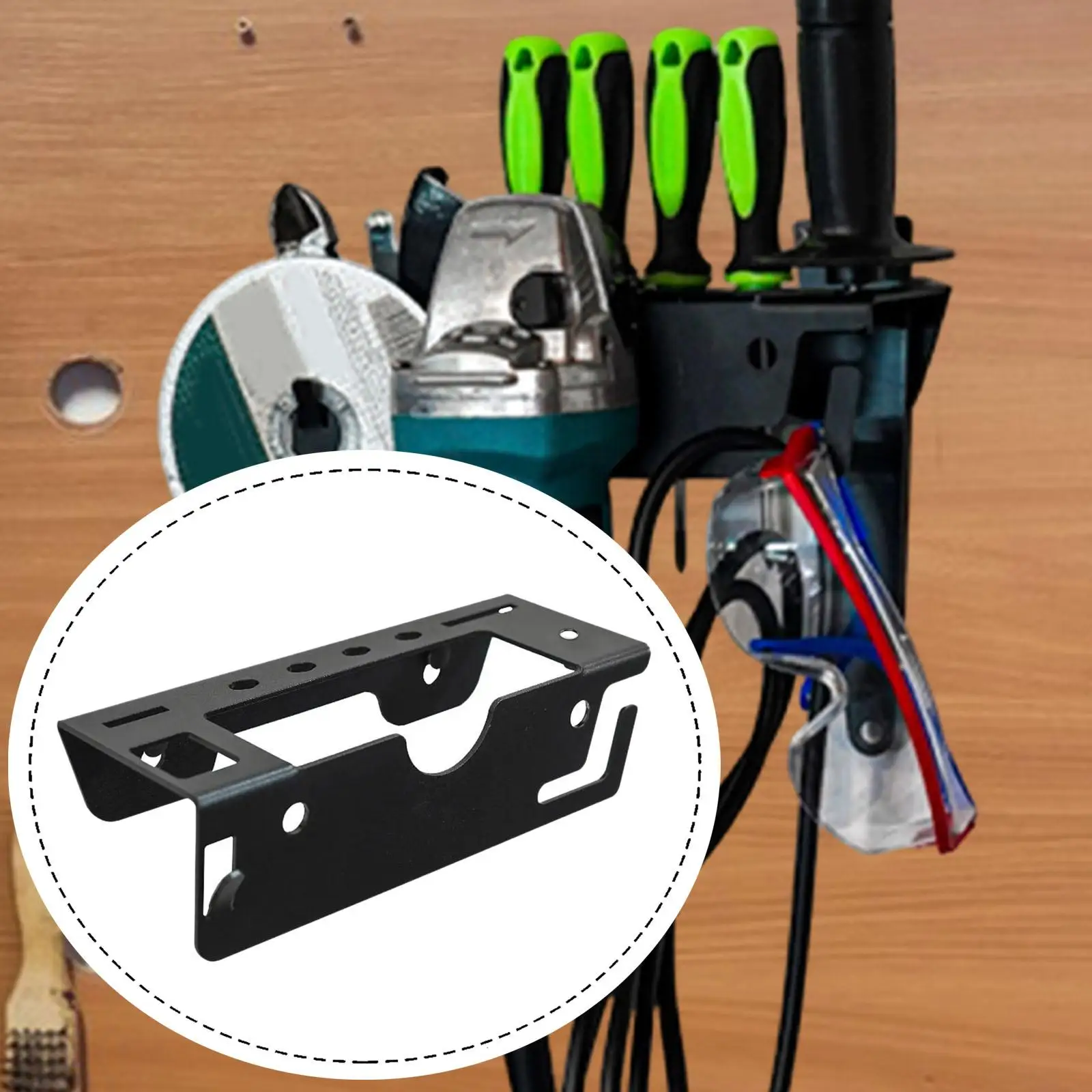 Metal Grinder Holder Easy Install Tool Stand Bracket Organizer for Garage Workspace Grinding Tools Storage