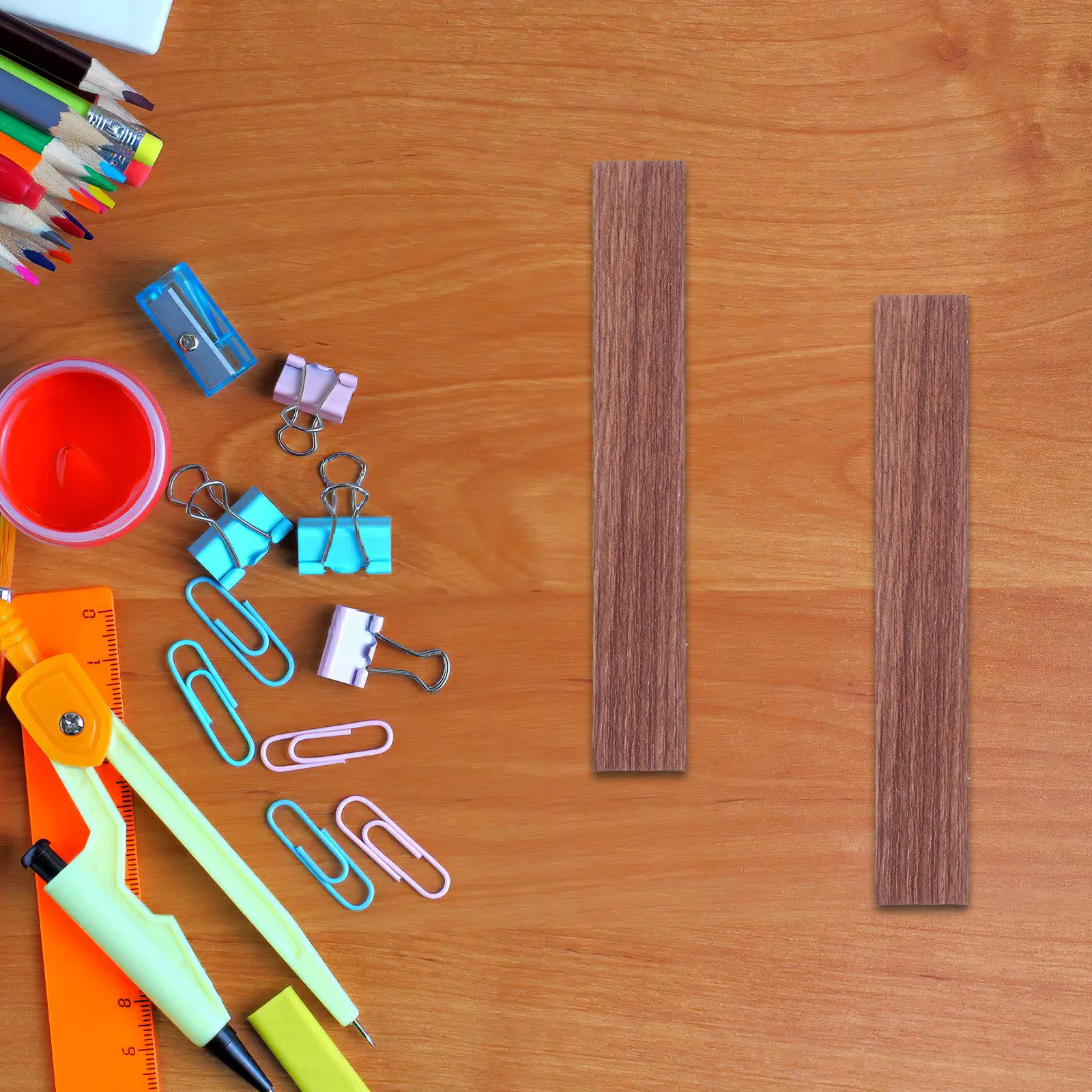 20Pcs Miniature Dollhouse Flooring Wood Grain Texture 1:12 Scale Self-Adhesive Floorboards Versatile Vintage Modern Mini