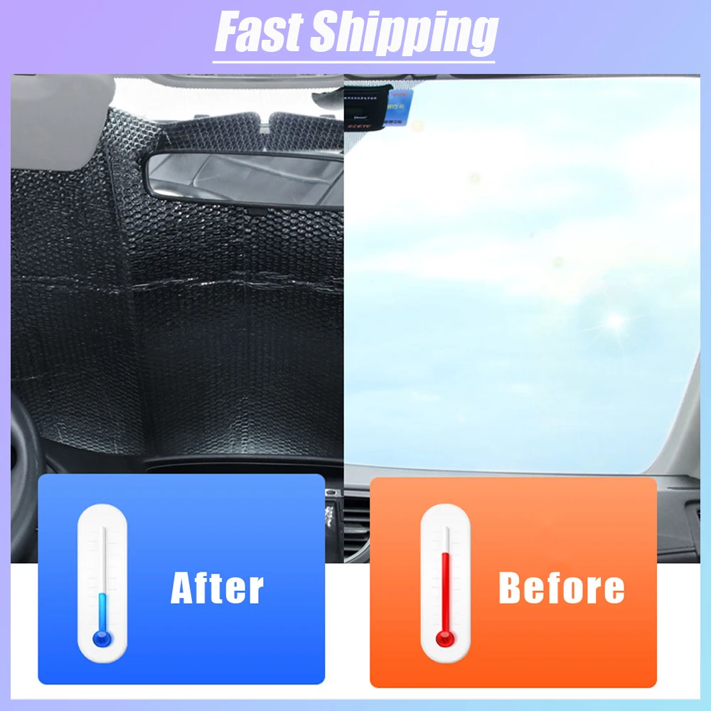 

1pc Universal Car Windshield Foldable Heat Insulation Sunshade Car Exterior Accessories Car Window UV Protection Sun Visor