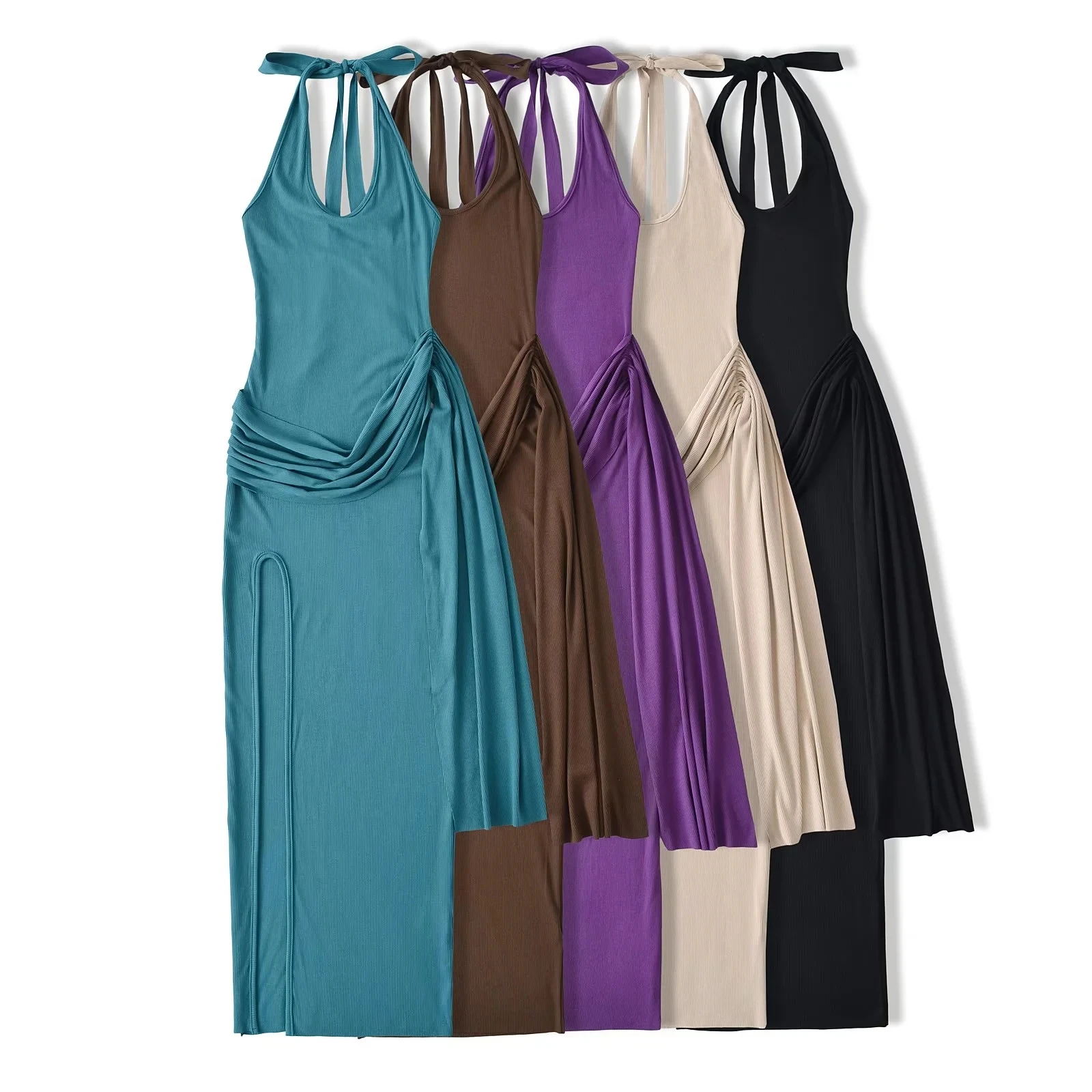 

Pure Desire Сексуальная Bal Slim Fit Hanging Ne Dr Женская летняя плиссированная драпированная талия с открытым разрезом Горячая девушка с запахом Длинная юбка