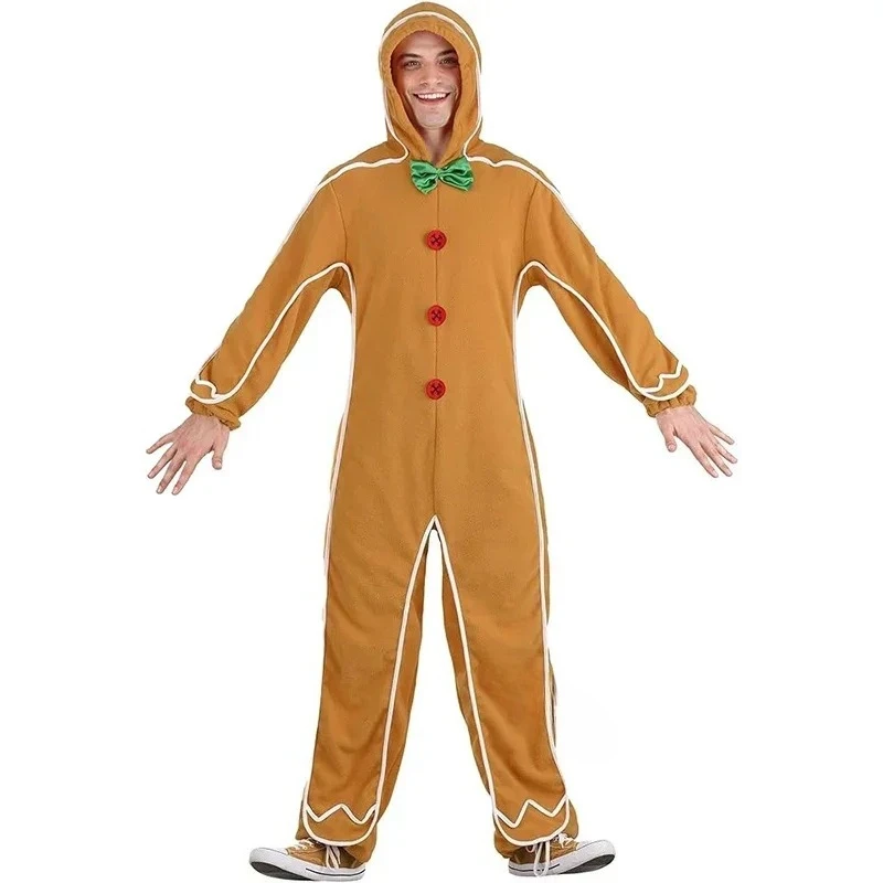 Men Gingerbread Cookie Jumpsuit 2026 New Arrival Christmas Family Costume Fancy Dress Up view 4