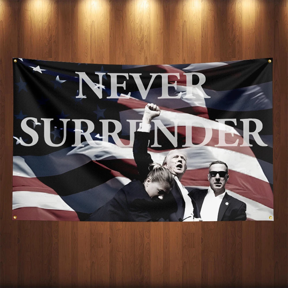 Trump 2024 Flag Donald Trump Flag Never Surrender Keep America Great Donald Banner Tapestry Poster Still Fighting