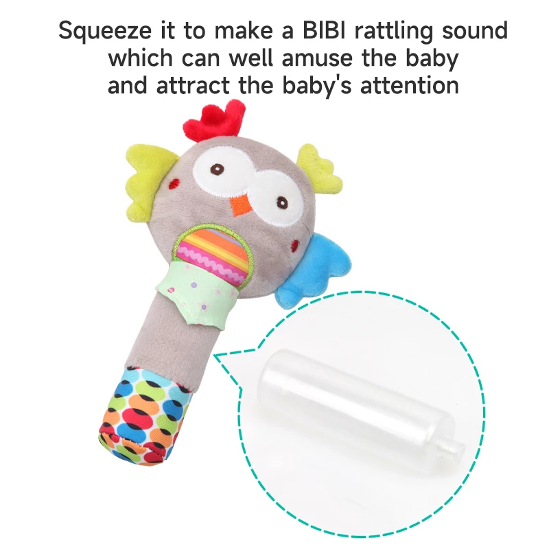 Baby Rattle ของเล่นสัตว์ Hand Bell ของเล่นของเล่นเพื่อการศึกษาทารกแรกเกิด 0-24 เดือนมือถือแขวนเตียงรถเข็นเด็กคว้าความสามารถการฝึกอบรมของเล่น