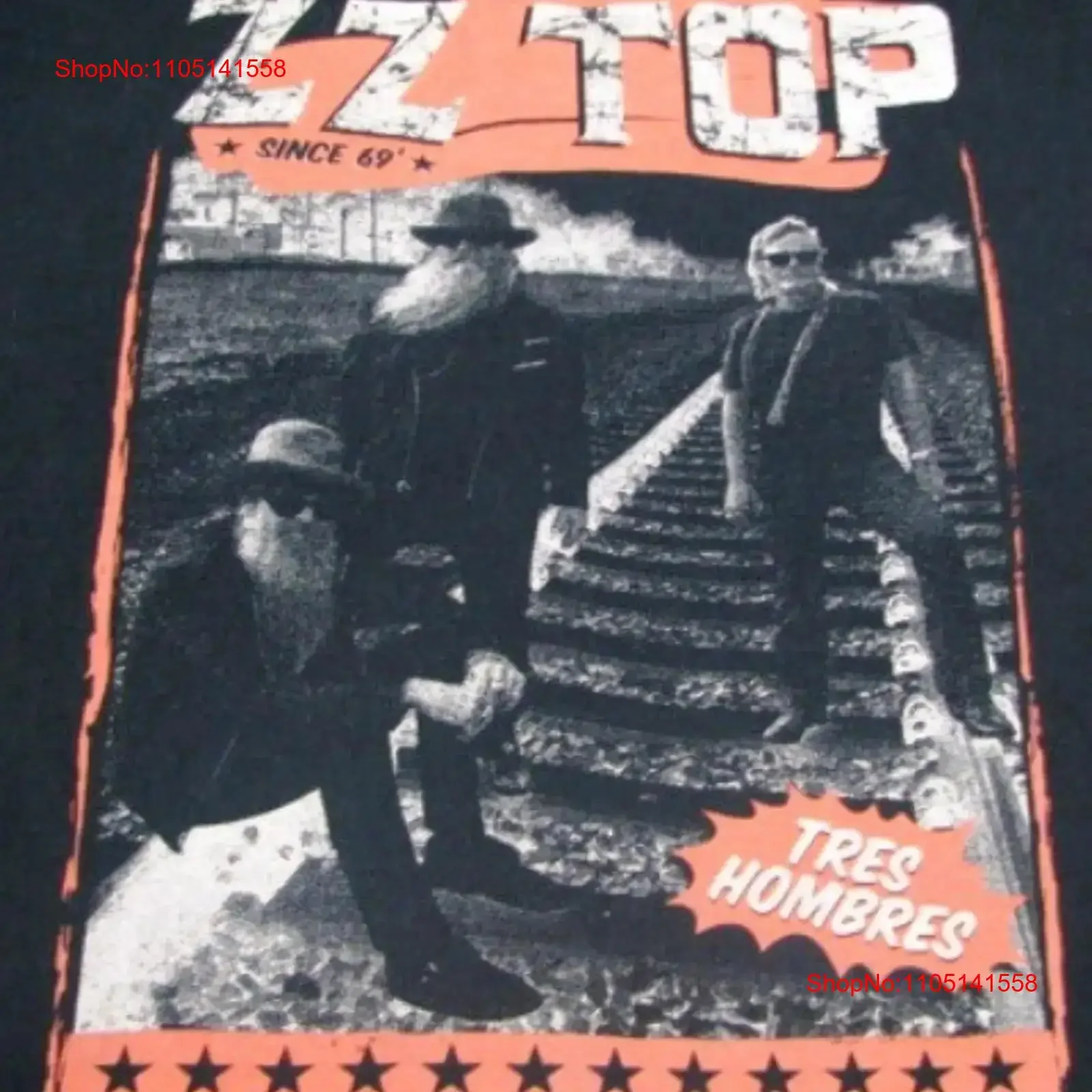 

ZZ TOP 2017 Tres Hombres United States Tour T Shirt Size Medium vintage Washed Casual Soft Unisex Versatile Stretched