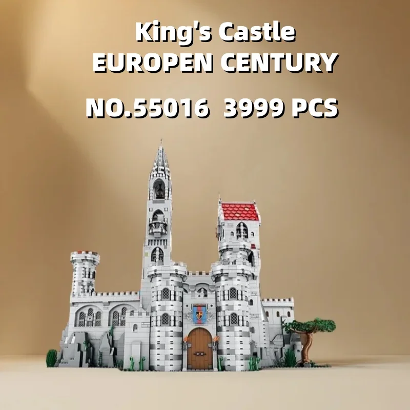 

3999 деталей Средневековый европейский королевский замок, строительные блоки, модель №55016, настольные украшения, подарок для детей, развивающие конструкторы