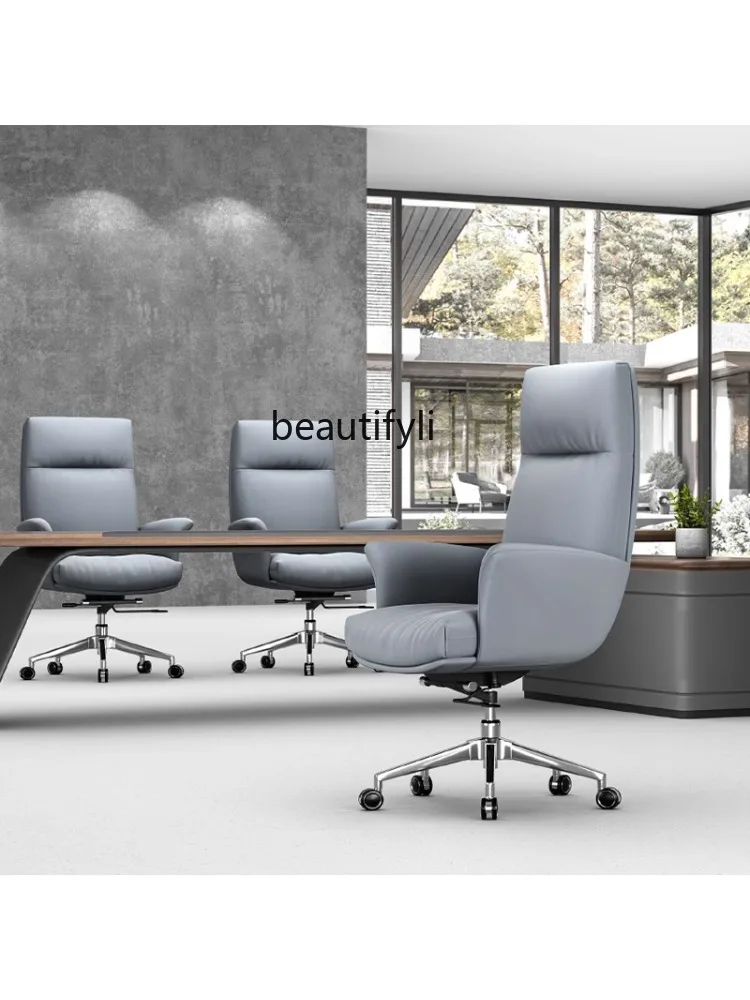 Executive Chair Simple Business Office Chair Comfortable Long-Sitting Large Shift Swivel Chair Home Study Computer Chair