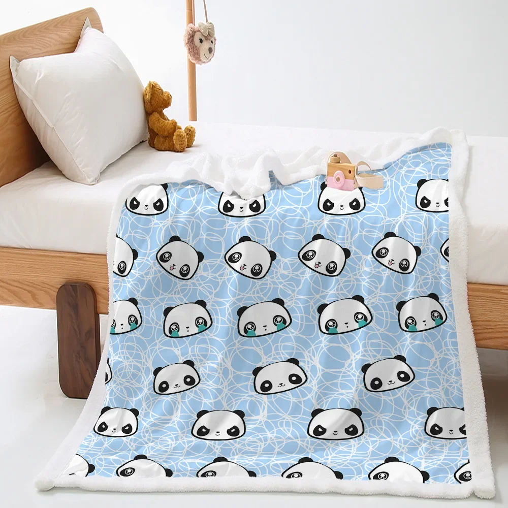 

Printing Decoration Cartoon Animal Nature Multi-function Soft Blanket Family Bedding Blanket Warm Sofa Blanket Panda Blanket