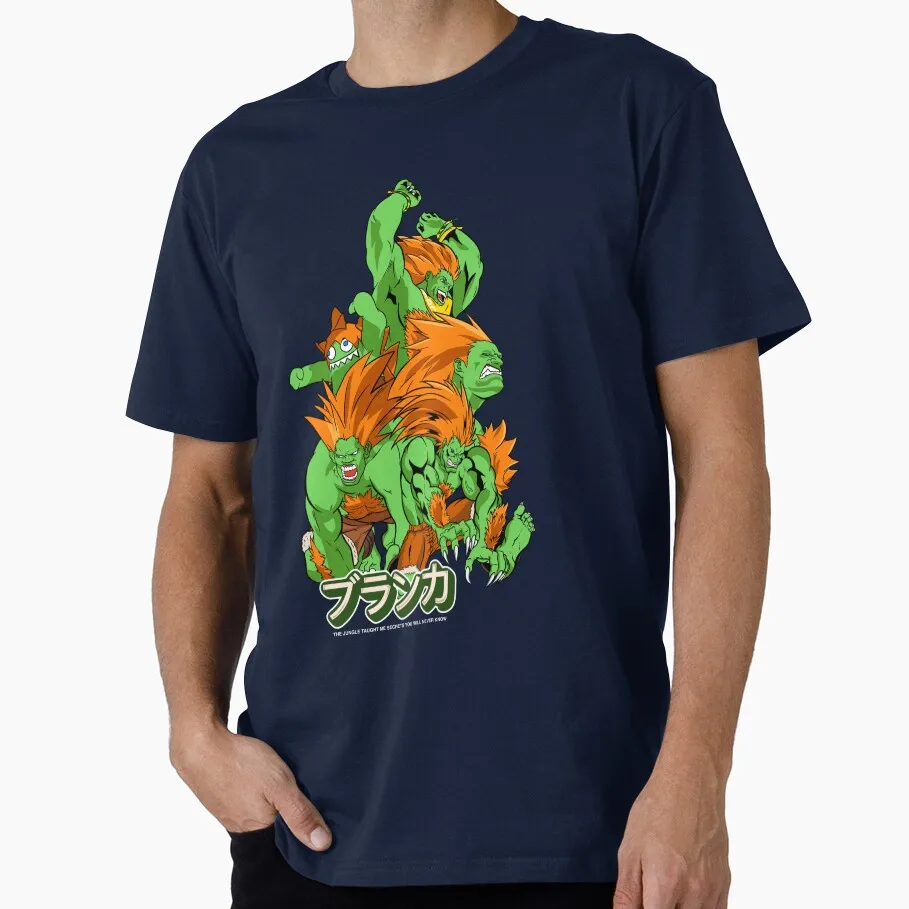 

Blanka 1225 Street Fighter Videogame Gift t shirt for man Fighting game Graphic Clothes 100% cotton print All size Tops S-6XL