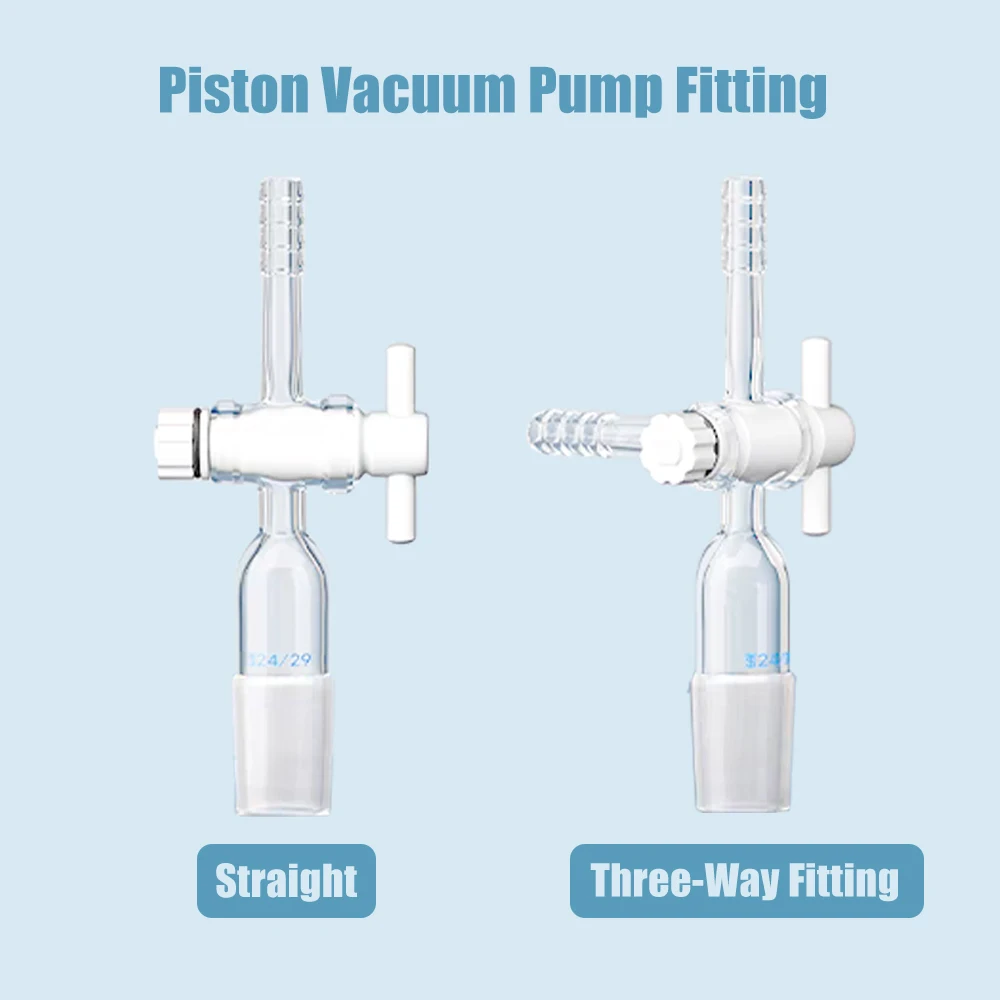 Three-way Piston Exhaust Connector With PTFE Piston Valve Tetrafluoroethylene Adapter Throttle T-shaped Suction Connector
