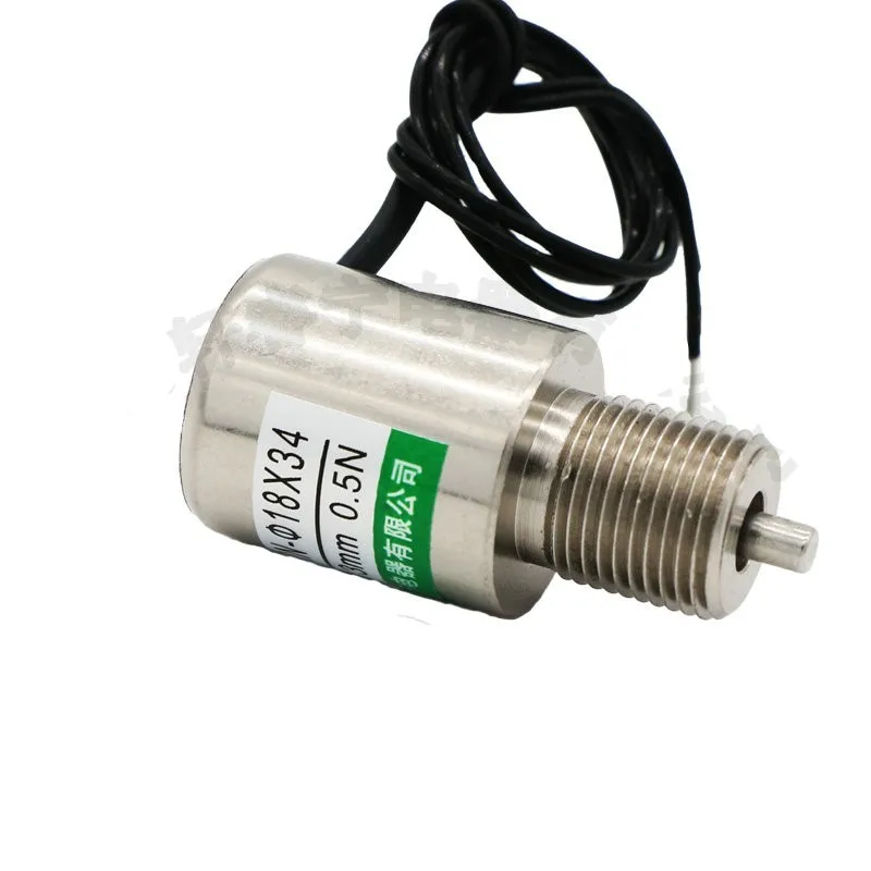 Round Electromagnet Screw Coil Tube Push Pin XRN-18X34 Stroke 3mm 2.3W DC 12V 24V Suction 50g Retention 80g