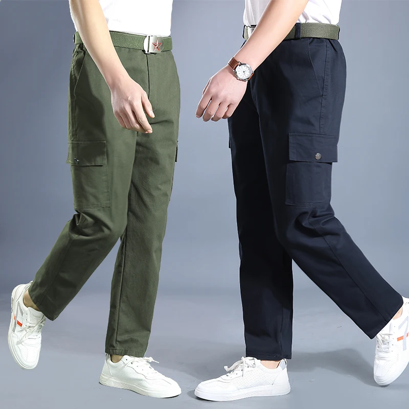 Men's Pure Cotton Work Pants Loose Fit Wear Resistant Dirt Proof Autumn Winter Welding Protection Thermal o Workwear