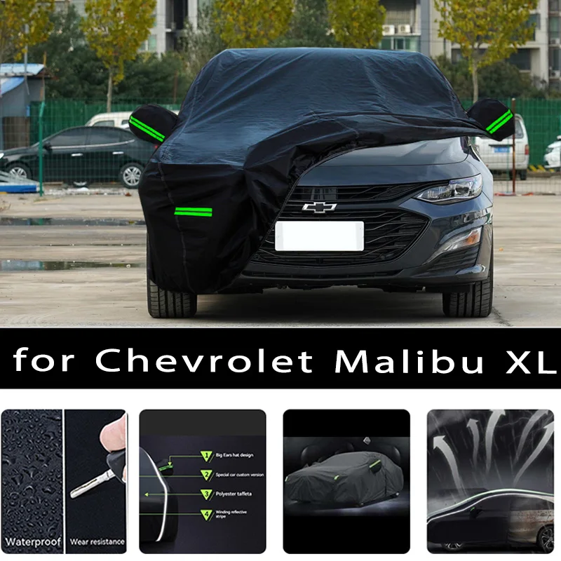 

For Chevrolet Mailbu XL Car Covers Outdoor Waterproof Sun Rain Snow Protection UV Auto Cover 190T Car Protective Full Covers