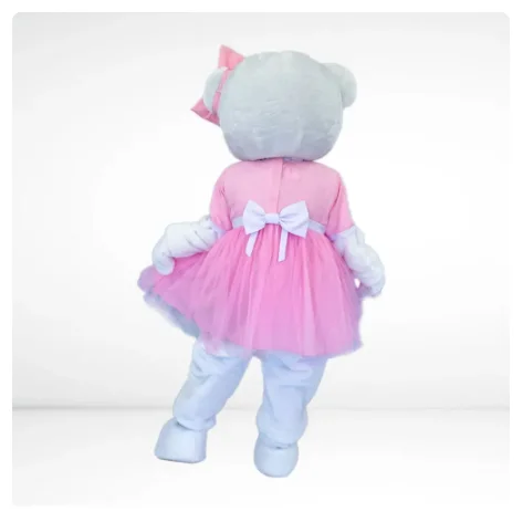 Pink Dress White Rabbit Easter Bunny Rabbit Halloween Mascot Costume Animal Mascot Costume