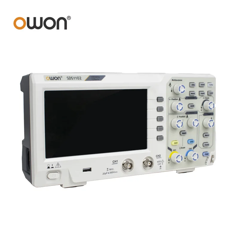 OWON SDS1102 Super- Economical Type Digital Storage Oscilloscope 100MHz 1GS/s 2-Channel SCPI and LabVIEW Supported 7 inch LCD