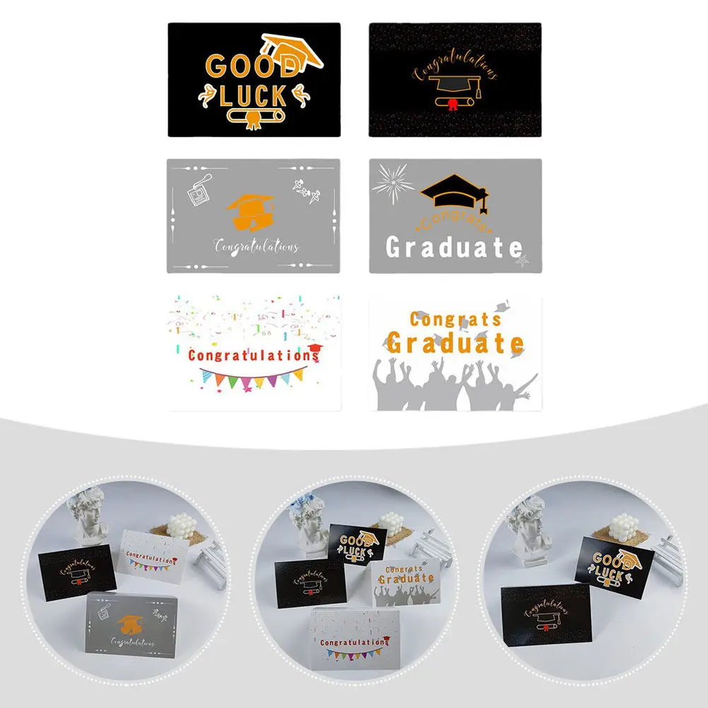 

Набор из 6 открыток для выпускников: Изысканные поздравительные открытки для выпускного вечера, сезонные подарки, изысканные бумажные сувениры