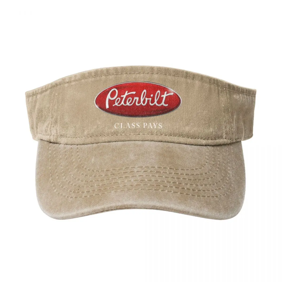 

TRUCK-PETERBILT LOGO Washed Denim Empty Top Hat Breathable Caps Polo Cap