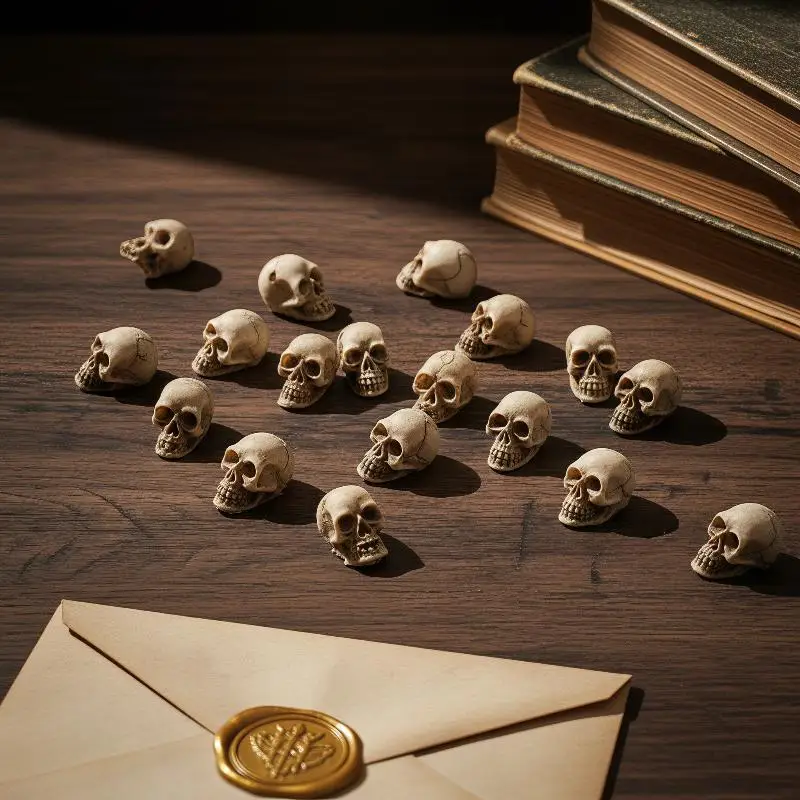 20 Stück Kreative Miniatur-Skelettköpfe, Sammlerstücke, Halloween-Mini-Schädel-Figuren für Halloween-Party-Tischdekoration – Detail 3