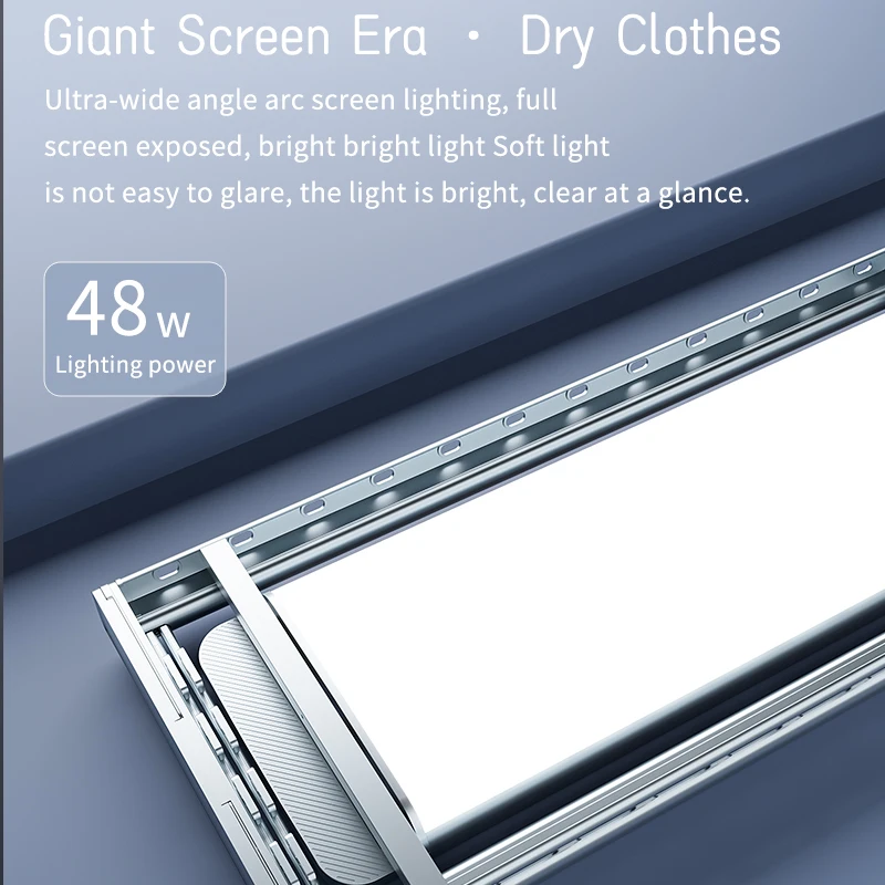 Smart Home Automatic Ceiling Electric Lifting Cloth Dryer Rack with Lighting Wall Mounted Laundry Drying Rack for Balcony