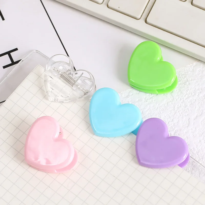 Mini Love Heart Paper Clips Test Paper File Documents Binder Clips Fixed Clamp Sealing Clip School Office Stationery Supplies