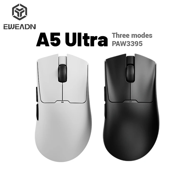 

EWEADN A5 Ultra Mouse 26000 точек на дюйм, три режима PAW3395, легкая беспроводная игровая офисная мышь для киберспорта для FPS MOBA CSGO