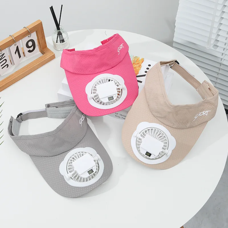 Cappello da sole a tesa larga con ventilatore incorporato Cappello estivo con visiera in paglia da esterno con ventilatore solare per campeggio, pesca, escursionismo 2025