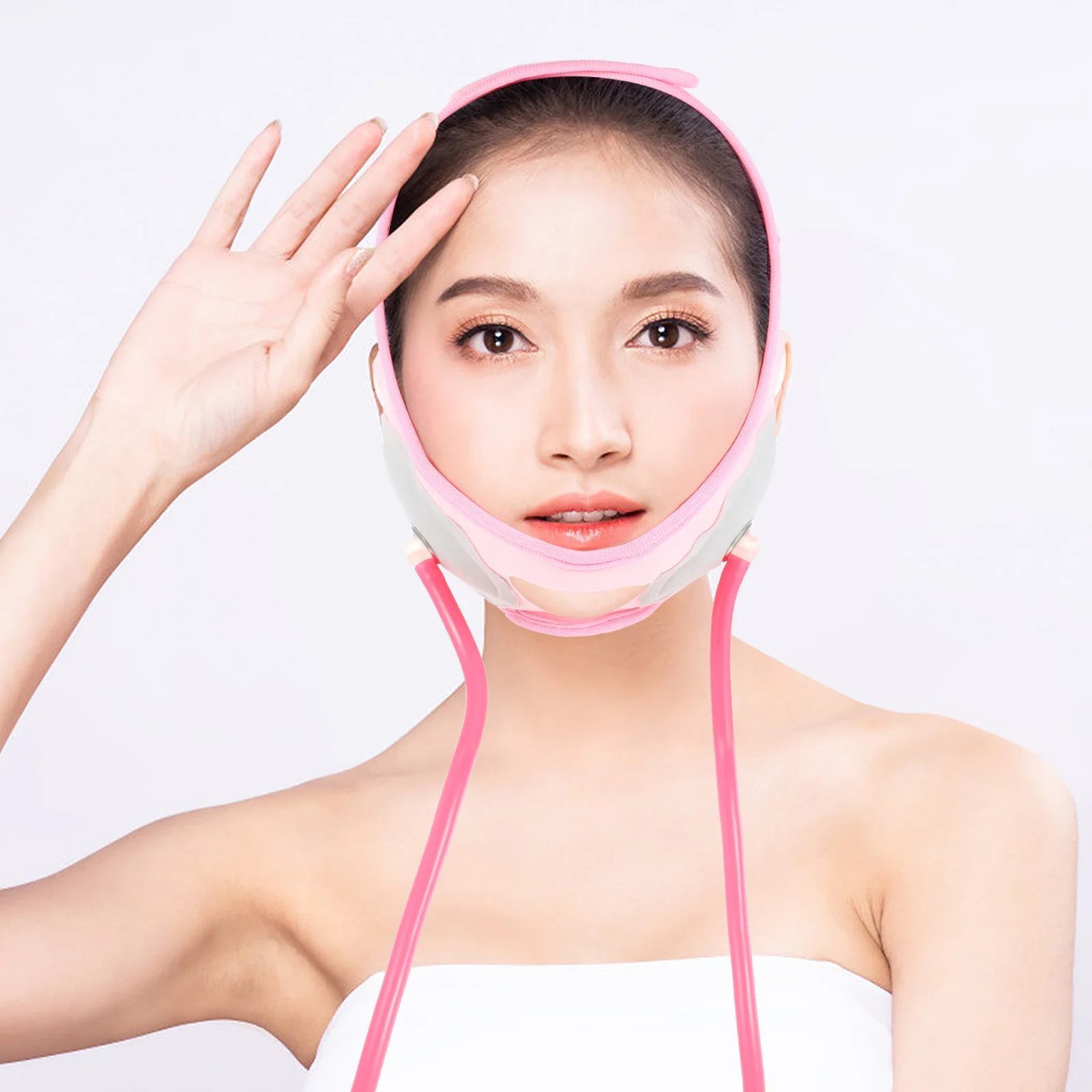 1 個インフレータブルフェイスリフター痩身ツール調節可能なストラップ女性のための使いやすいツール便利なフェイスリフトストラップ