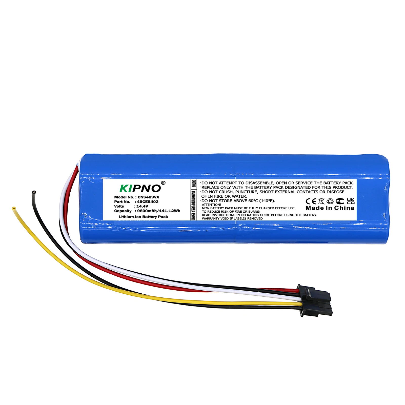 

KIPNO New 9800mAh Li-ion Battery for CECOTEC CONGA 4090 4490 4690 4590 5090 Robot Vacuum Cleaner 14.4V 18650 4S2P Battery Packs