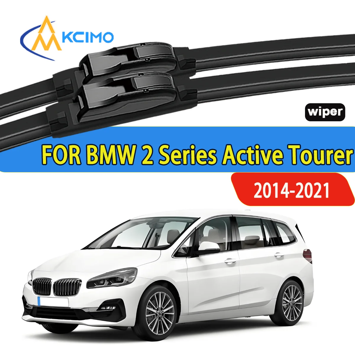 

2pcs Quality Windscreen Silent Black Car Rain Brush Suitable for BMW 2 Series Active Tourer F45/F46 2014-2021 Front Windshield