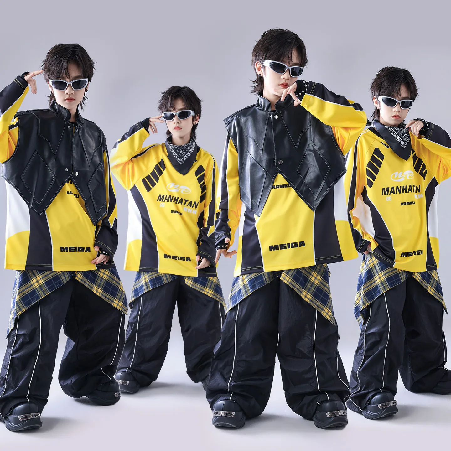 

Комплекты детской уличной одежды: модные толстовки K-pop для мальчиков, жилеты, спортивные штаны, джоггеры в стиле хип-хоп для девочек, костюмы для джазовых танцев