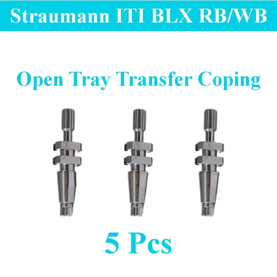 5Pcs Dental Open Tray Transfer Coping Fits Straumann ITI BLX RB/WB System Precision Impression Screwed Post Assemblies Tools Kit