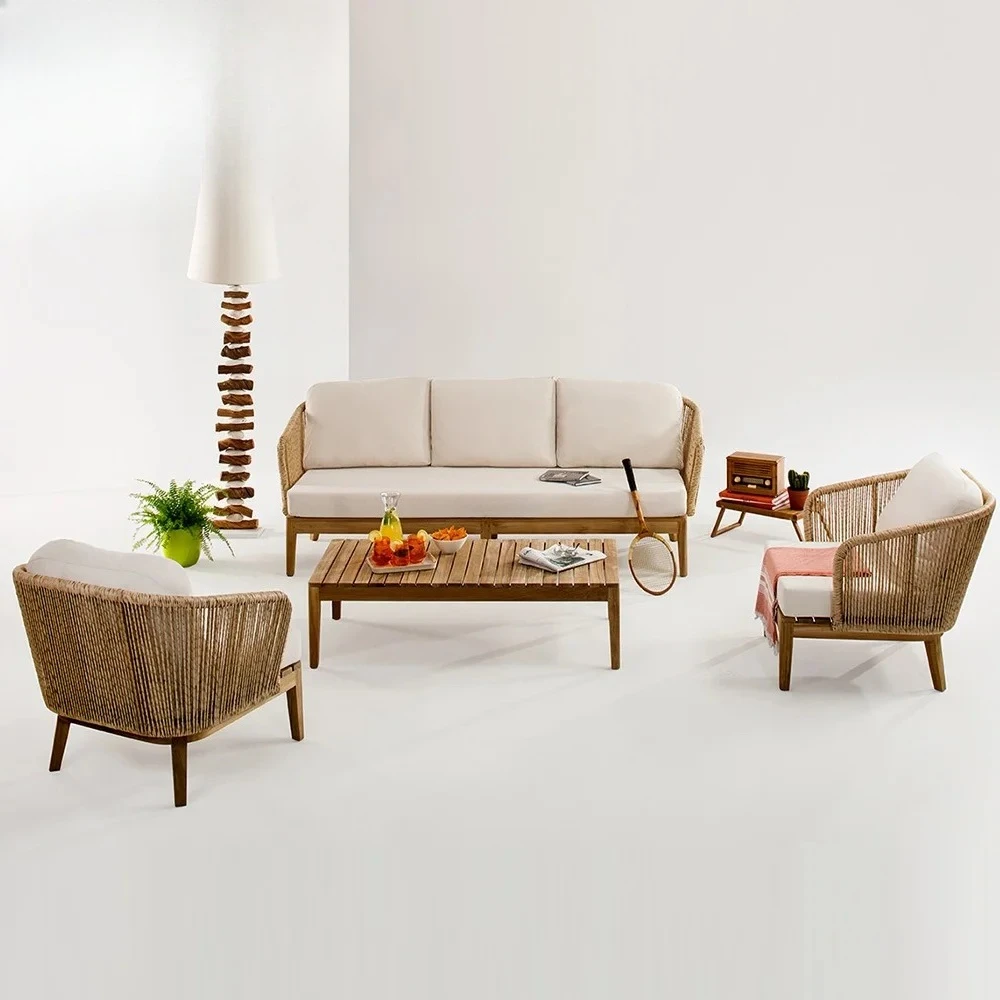 

Garden Furniture Rattan Sofa Teak Sofa Outdoor Furniture for All Weather