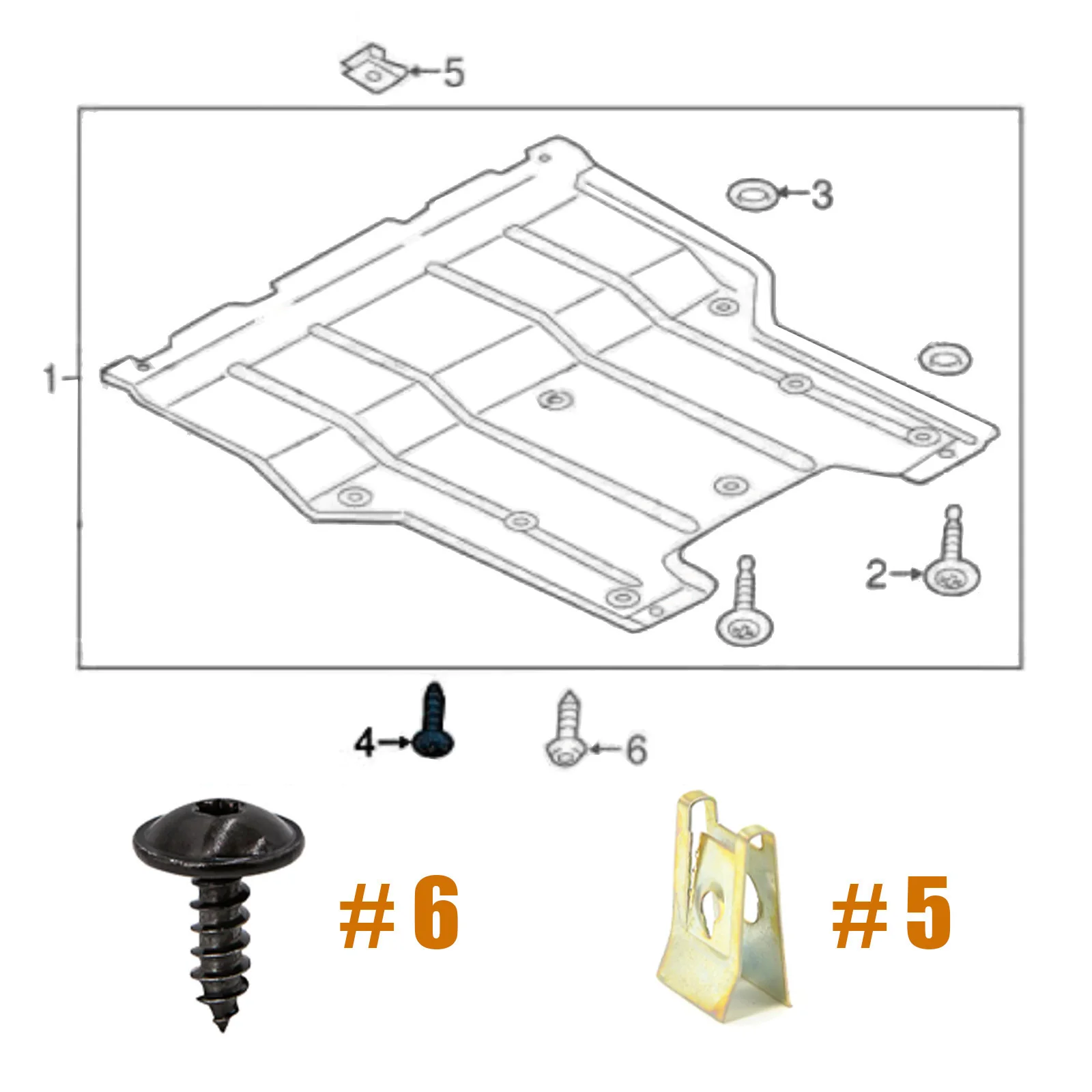 Under Engine Gearbox Cover Screw Fastener for VW Passat B5 for Audi A4 A6 Radiator Support Splash Shield Nut 8D0805960 8D0805121