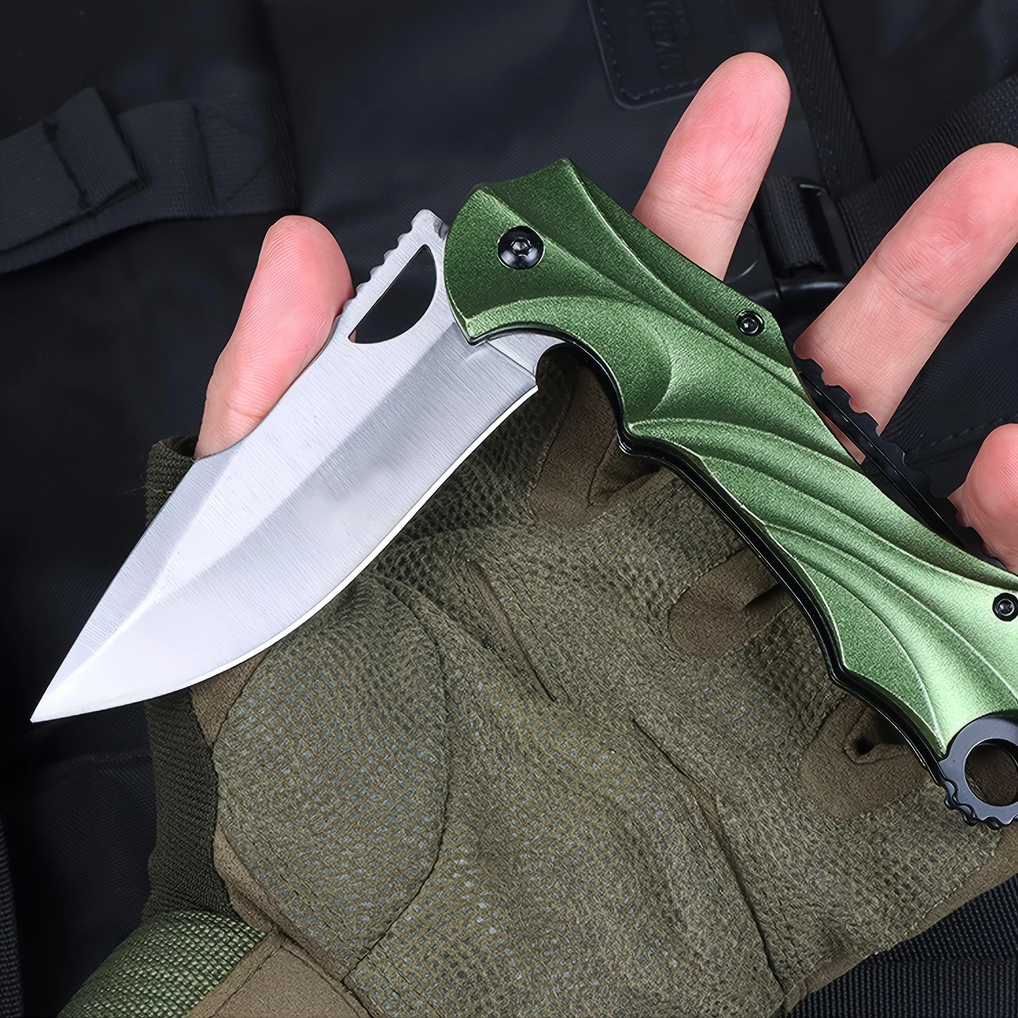 

Camping Pocket Knife Folding Knife 440C Blade Aluminum Alloy Handles Utility Tactical Knife Self-defense Combat EDC Multitool