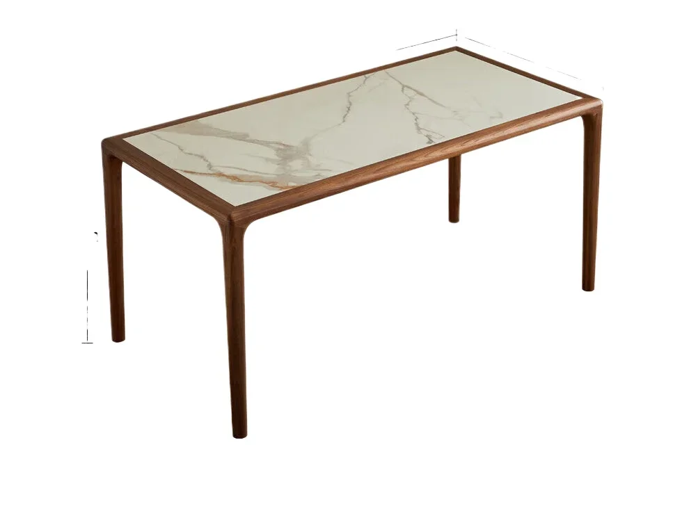 CX rock slab dining table Nordic solid wood dining table Household modern simple light luxury dining table