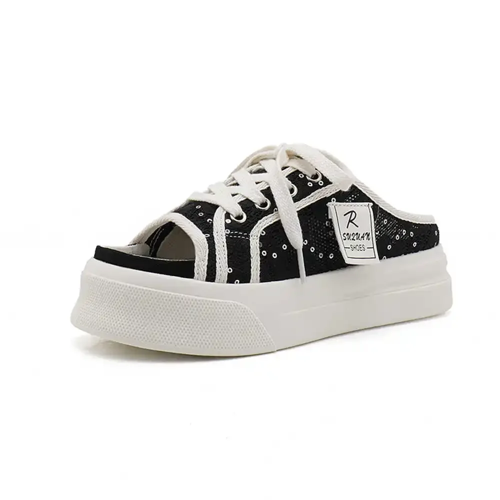 

Кроссовки на шнуровке с открытым носком, женские кроссовки, терапевтические женские ботинки, женские кроссовки, роскошные спортивные удобные кроссовки Sabot Sheos Obuv