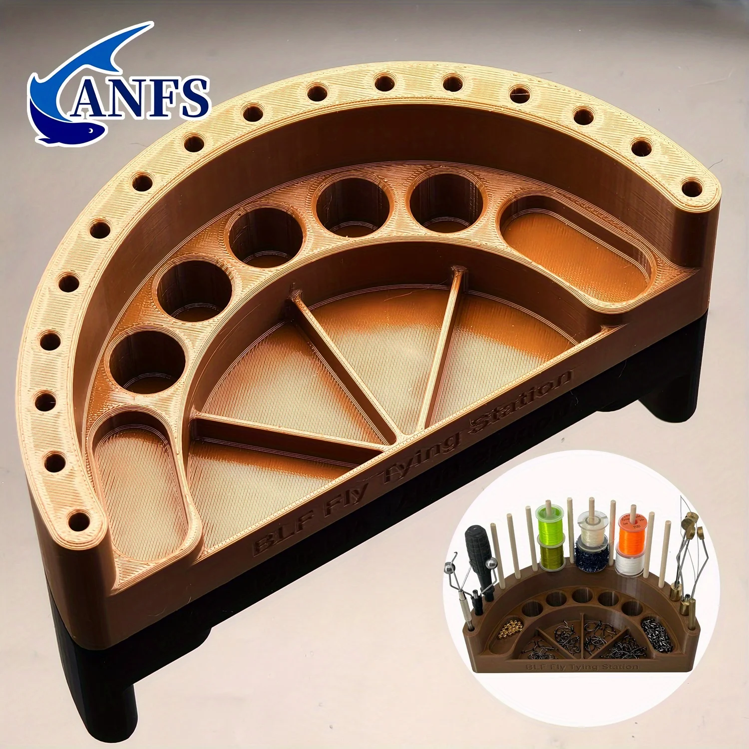 منظم علبة ربط الذبابة الممتاز من ANFS - محطة ربط الذبابة PETG ملحقات صيد مثالية للصياد #2