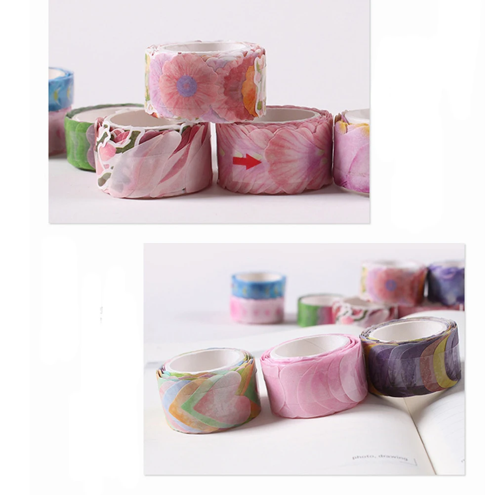 

Petal Stickers Flower Decorative Masking Tapes Scrapbook Adhesive Craft DIY Supplies Premium Papers Real Floral Designs Easy Use