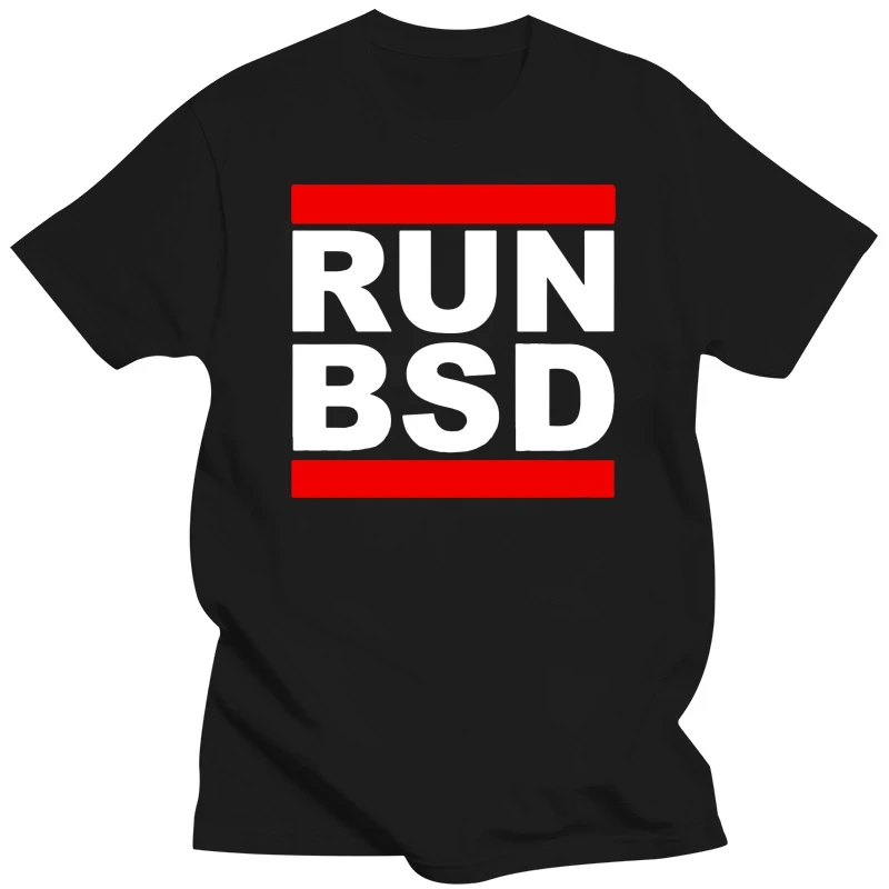 Men tshirt  RUN BSD   Parody Design for Unix Hackers  Sysadmins Unisex T Shirt Printed T-Shirt tees top