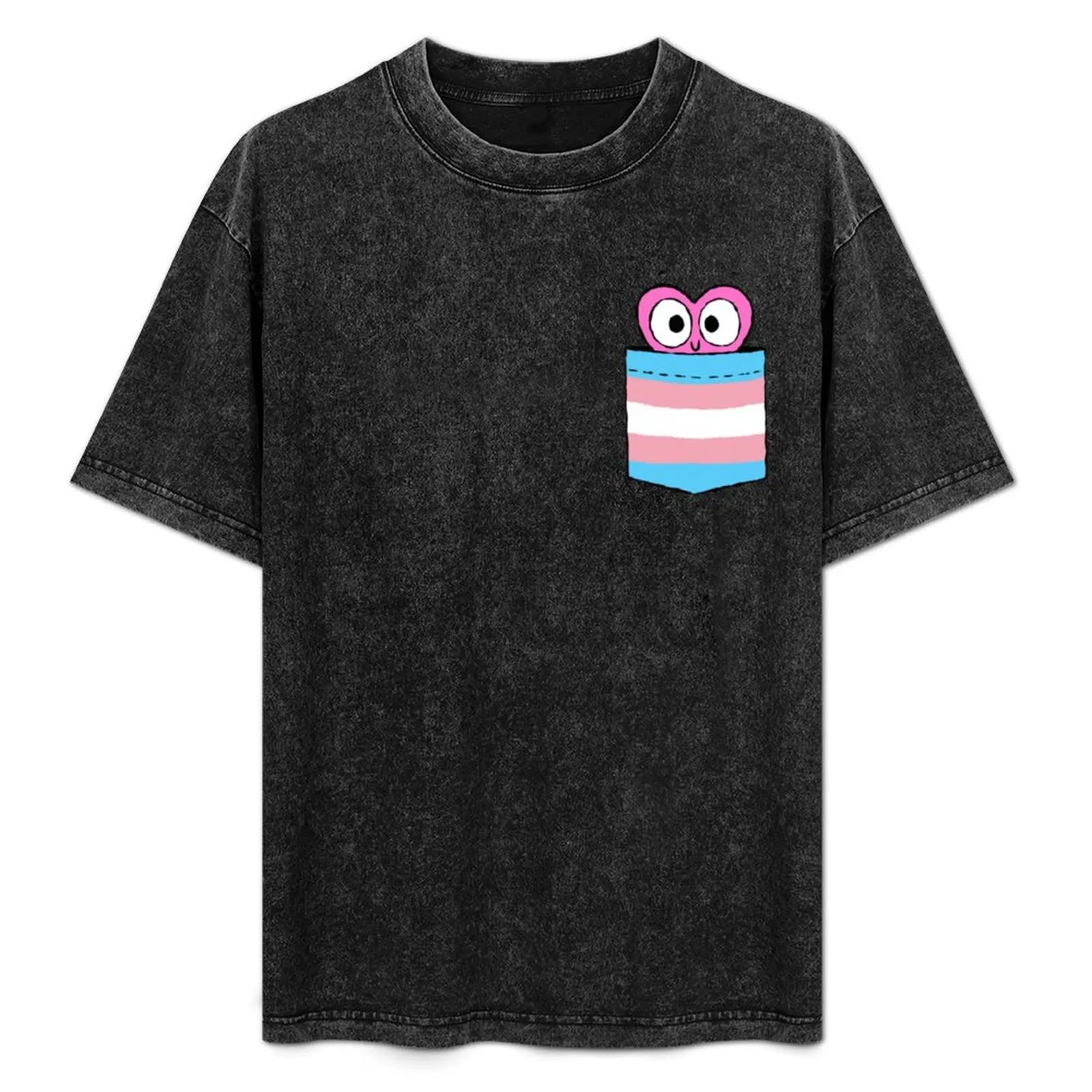 

In a Heartbeat - Trans Flag Pocket T-Shirt Comfortable Daily Wear Tee